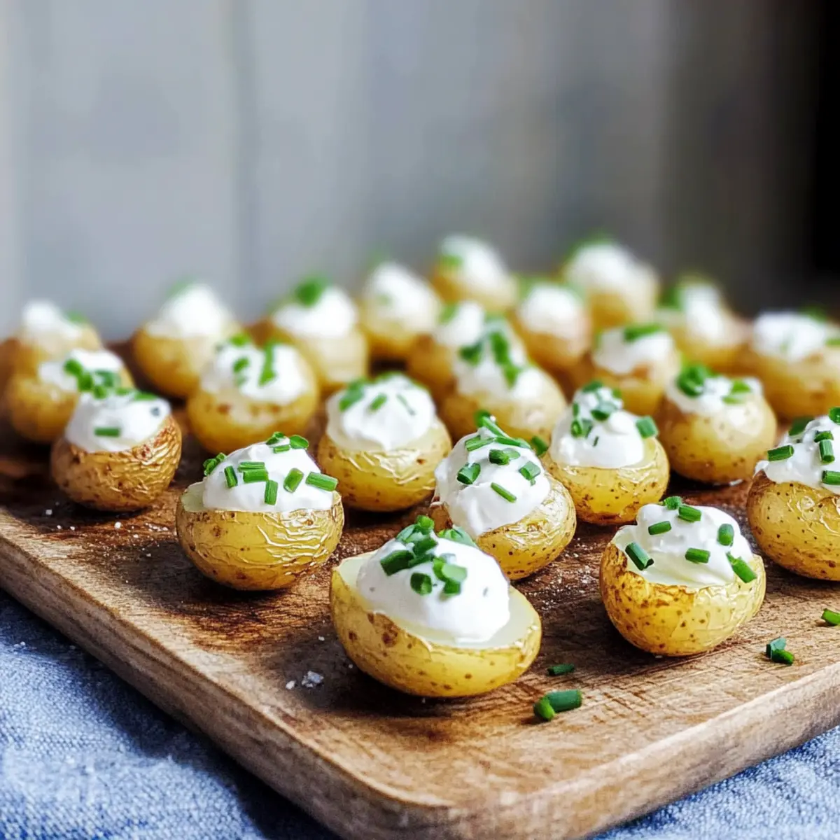 Crispy Mini Baked Potatoes with Creamy Chives Delight
