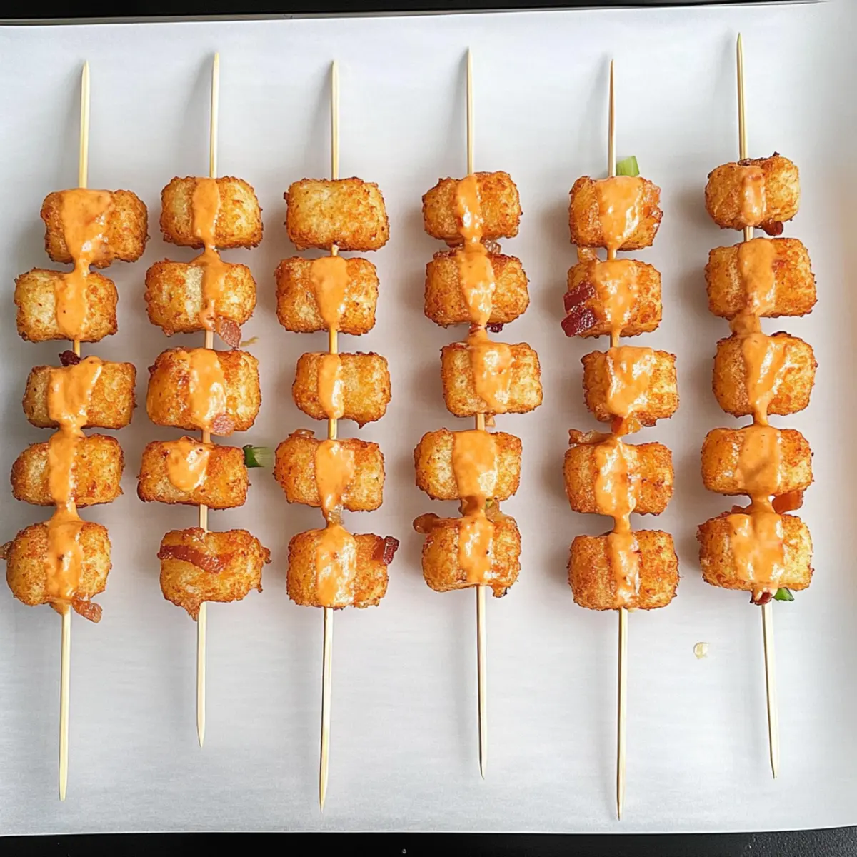 Tater Tot Skewers: Cheesy Bites of Pure Comfort Bliss