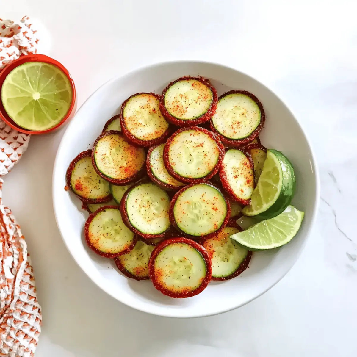 Zesty Tajín Cucumber Coins for a Refreshing Snack Delight