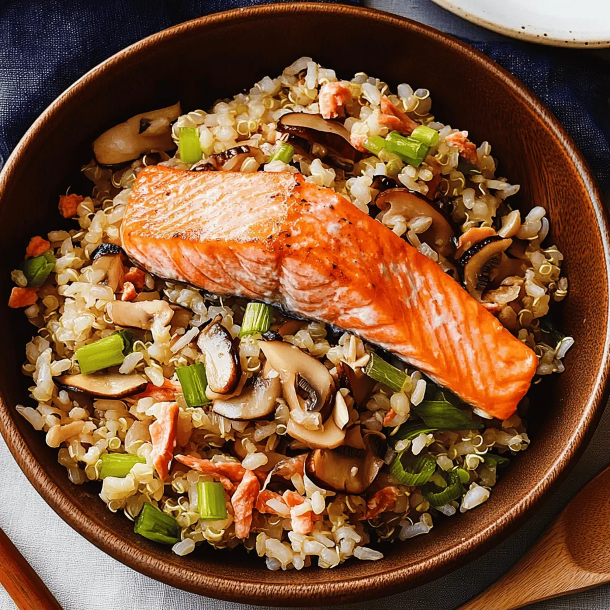 One-Pot Salmon and Shiitake Rice for a Cozy Dinner Vibe