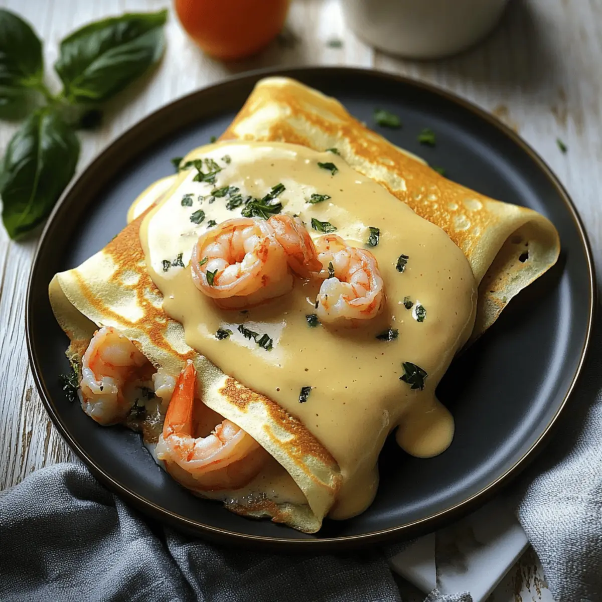 Seafood Crepes with Béchamel Sauce