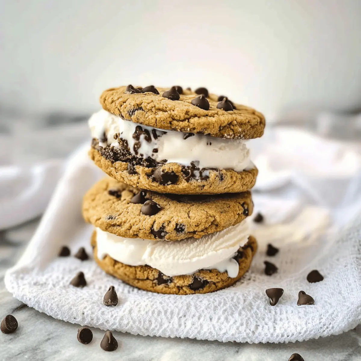 Homemade Chocolate Chip Cookie Ice Cream Sandwiches Made Easy