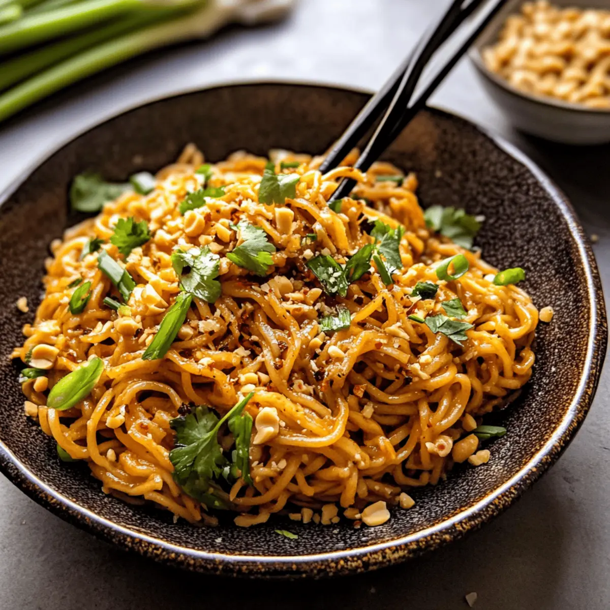 Garlic Oil Schezwan Peanut Noodles in 20 Minutes Flat