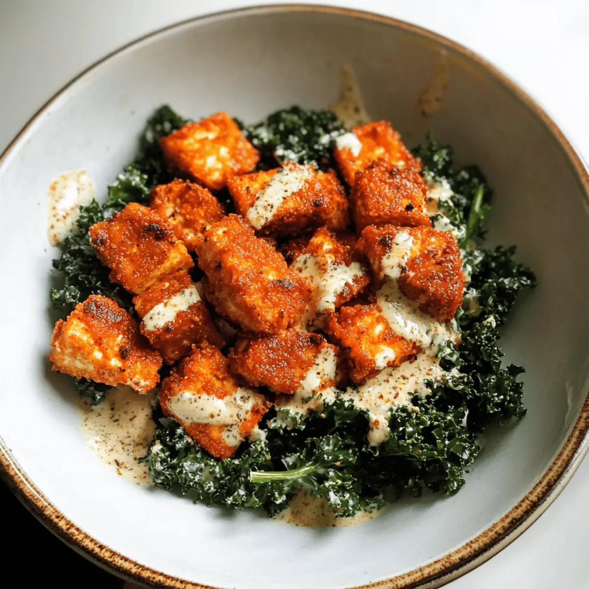 Crispy Buffalo Tofu with Caesar Salad for a Healthy Spark