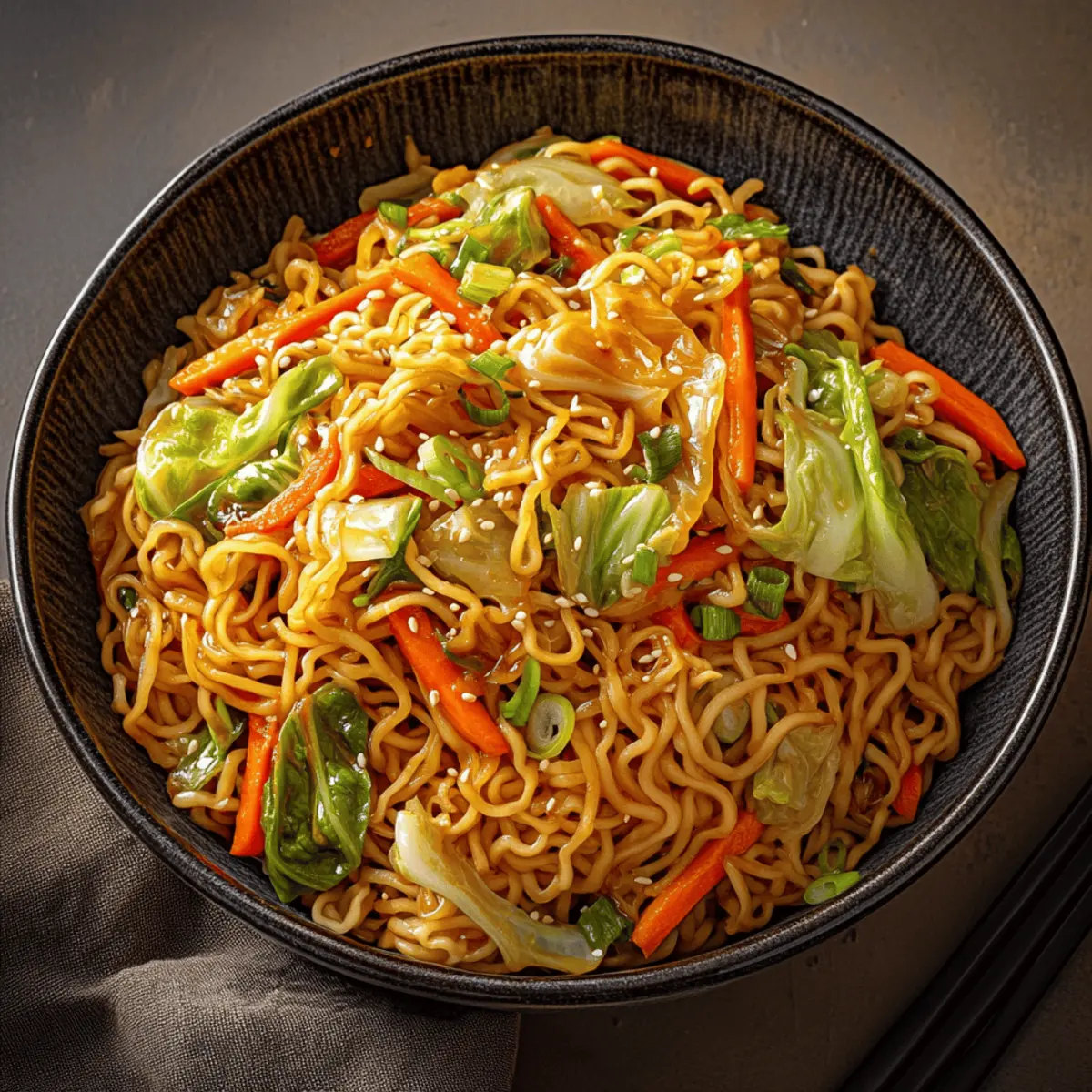 Quick and Tasty Japanese Yakisoba with Cabbage & Carrots