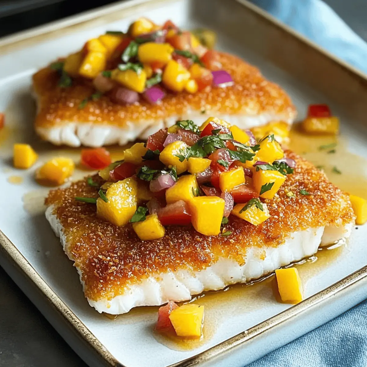Crispy Coconut Crusted Fish with Mango Salsa Delight