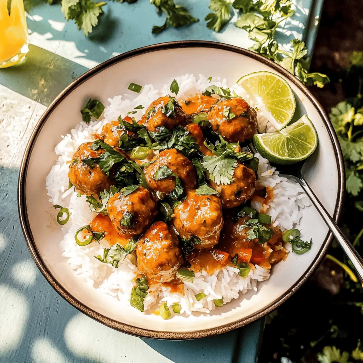 Savory Turkey Meatballs in Creamy Coconut Curry Sauce