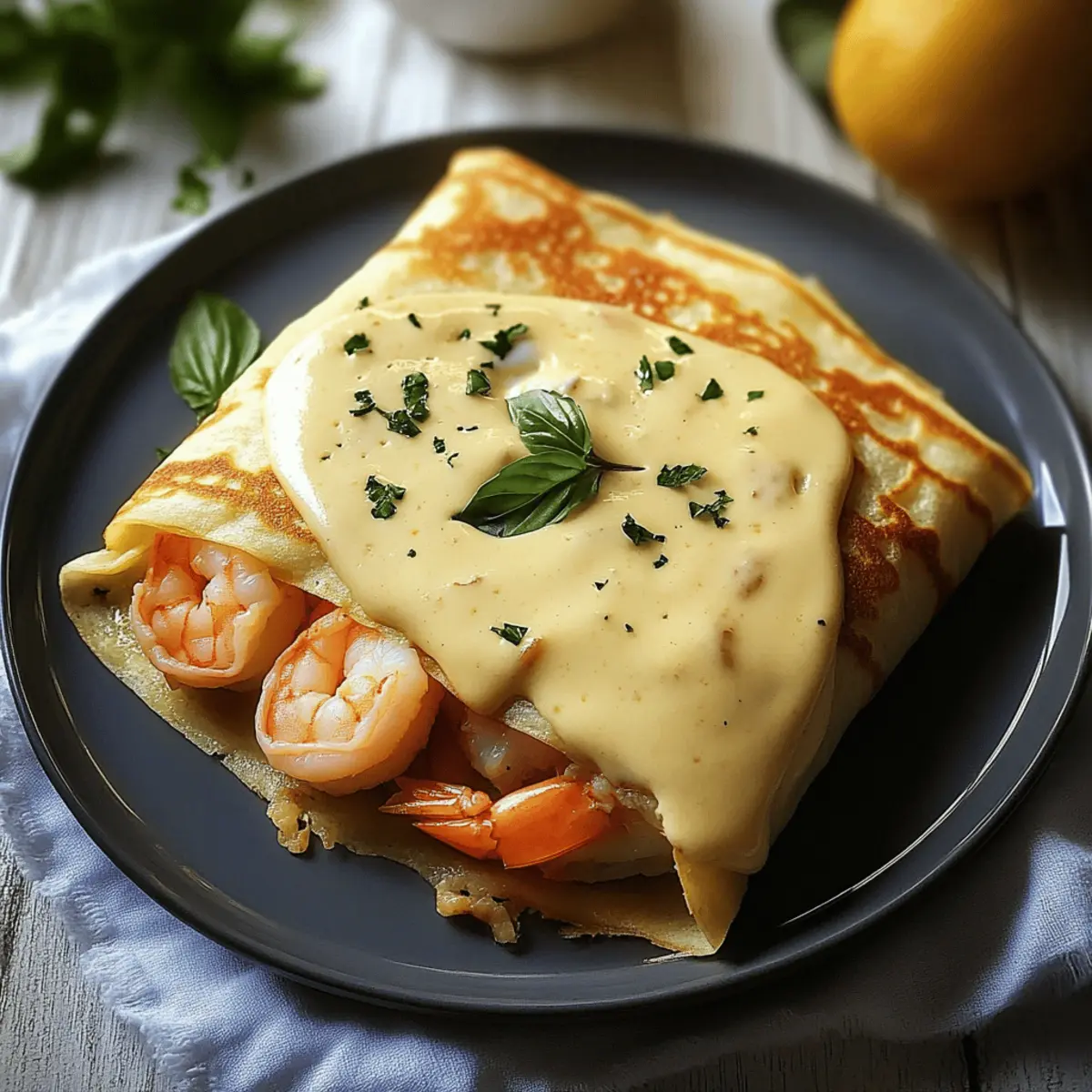 Seafood Crepes with Béchamel Sauce for a Luxurious Meal