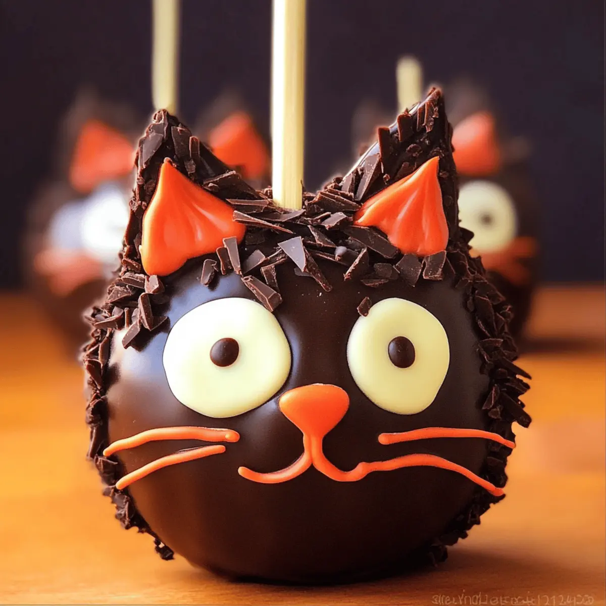 Chocolate Caramel Apple Cats: Spooktacular Treats for Halloween