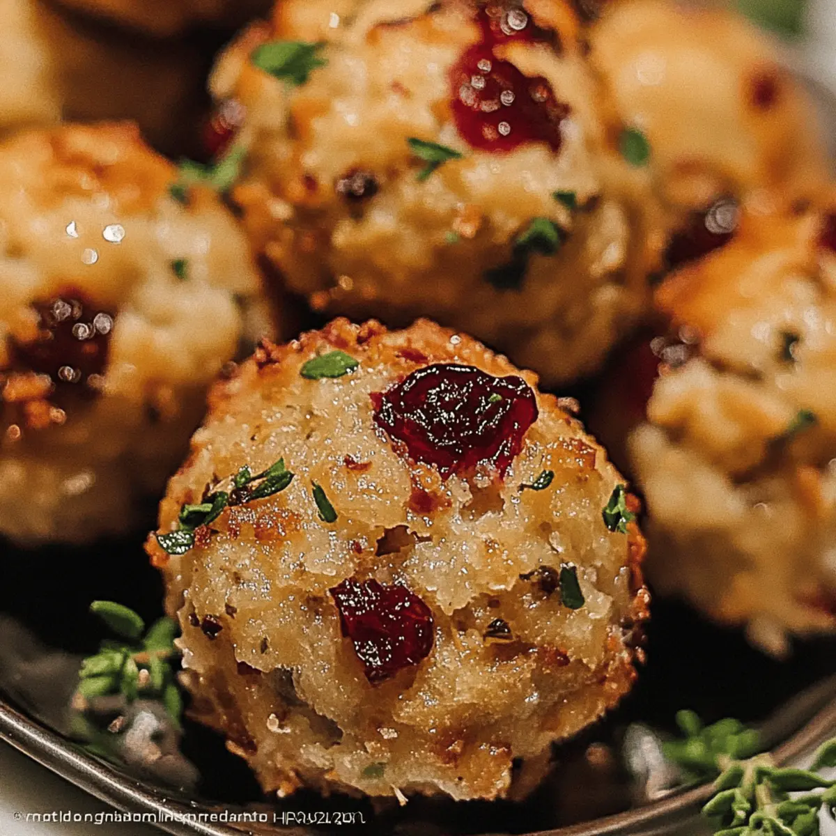 Cranberry Turkey Stuffing Balls for a Festive Twist
