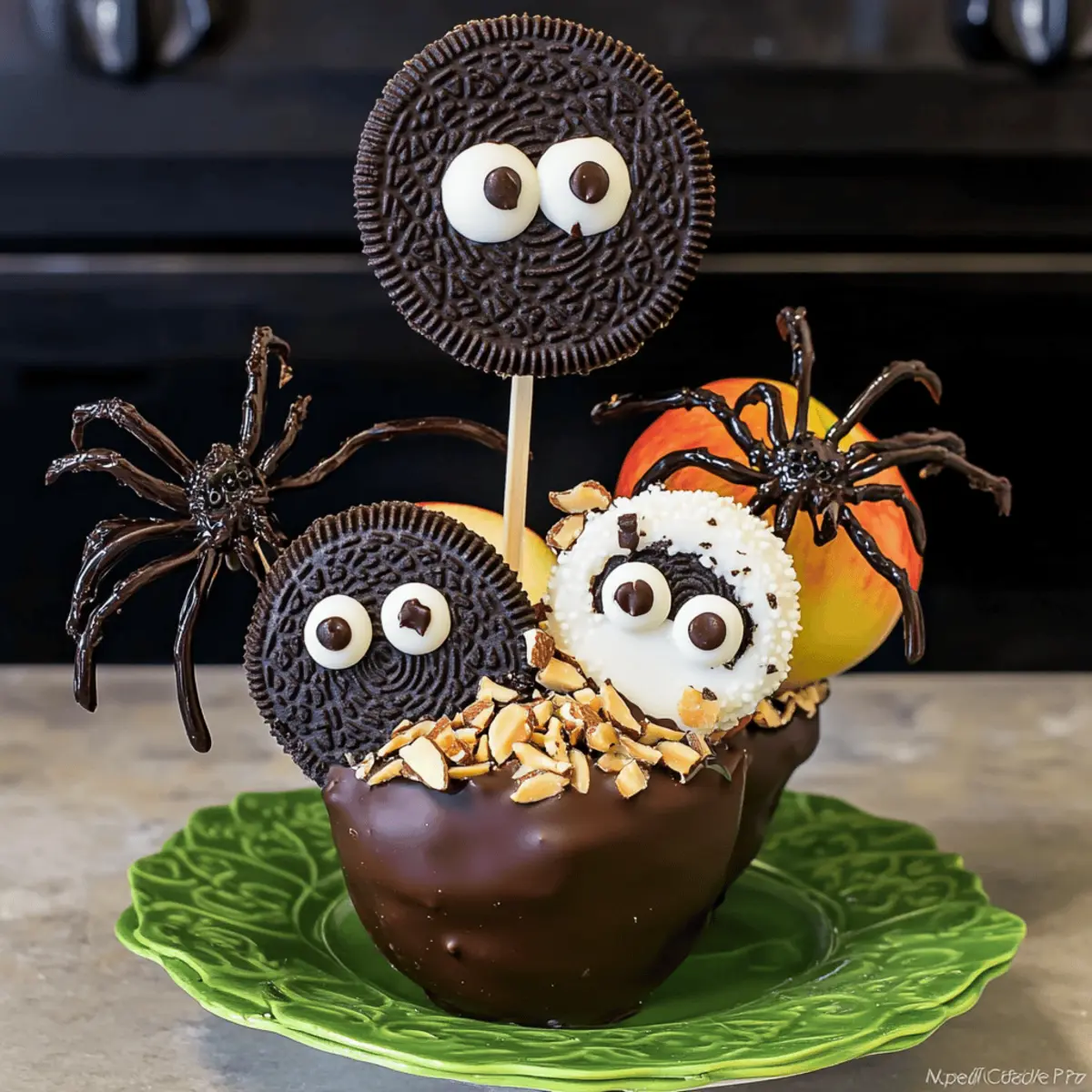 Spooky Halloween Apple Slices for Fun No-Bake Treats