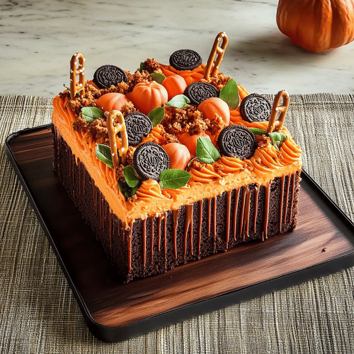 Delicious Halloween Pumpkin Patch Cake for Spooky Celebrations