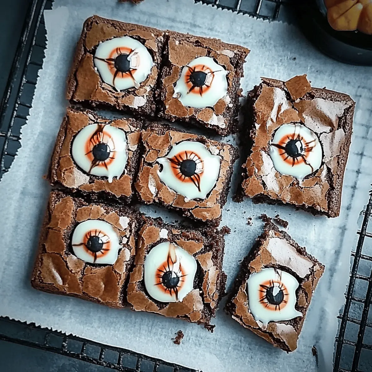 Creepy Halloween Brownies with Fun Eyeball Decor