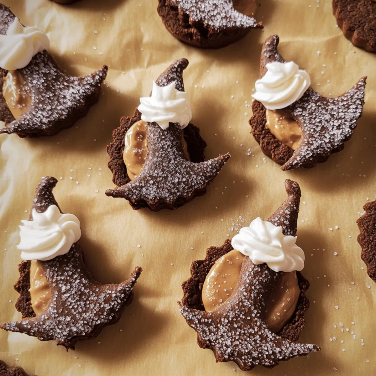 Hats and Bats Chocolate-Peanut Butter Tarts: A Spooky Delight