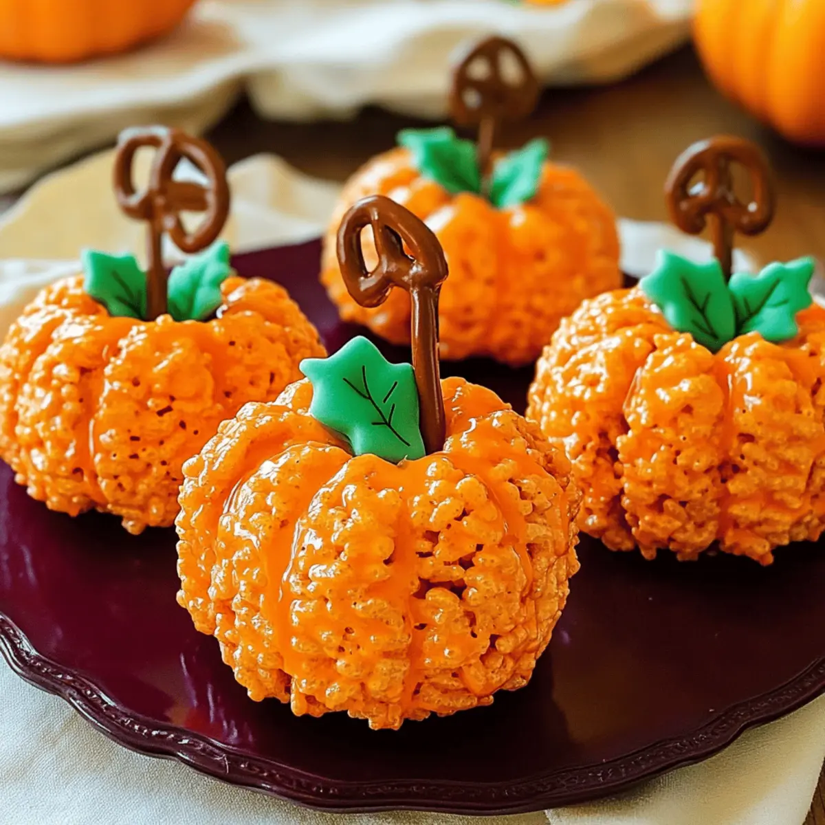 Pumpkin-Shaped Rice Krispie Treats for Festive Fall Fun