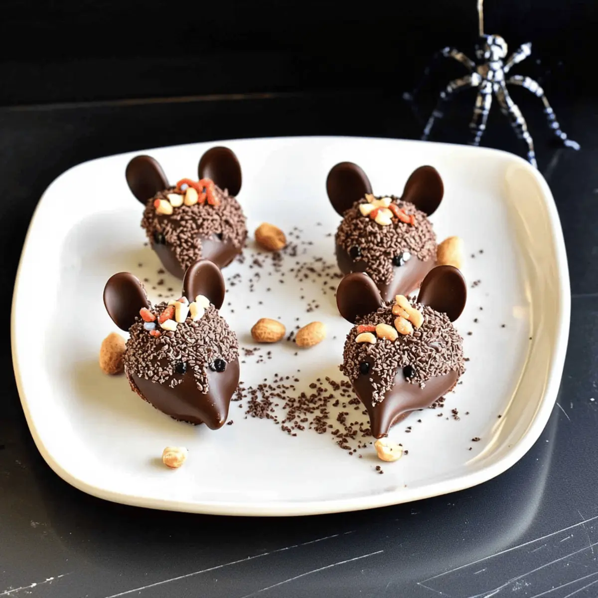 Delightful Strawberry and Chocolate Fudge Mice for Halloween