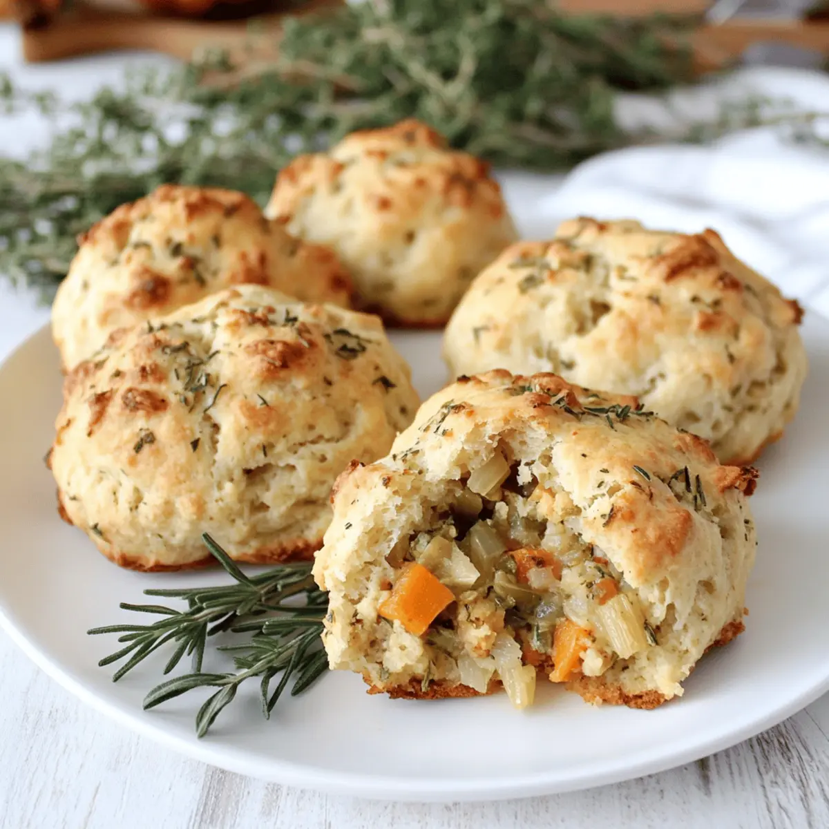 Fluffy Stuffing Biscuits for Leftover Turkey Delight