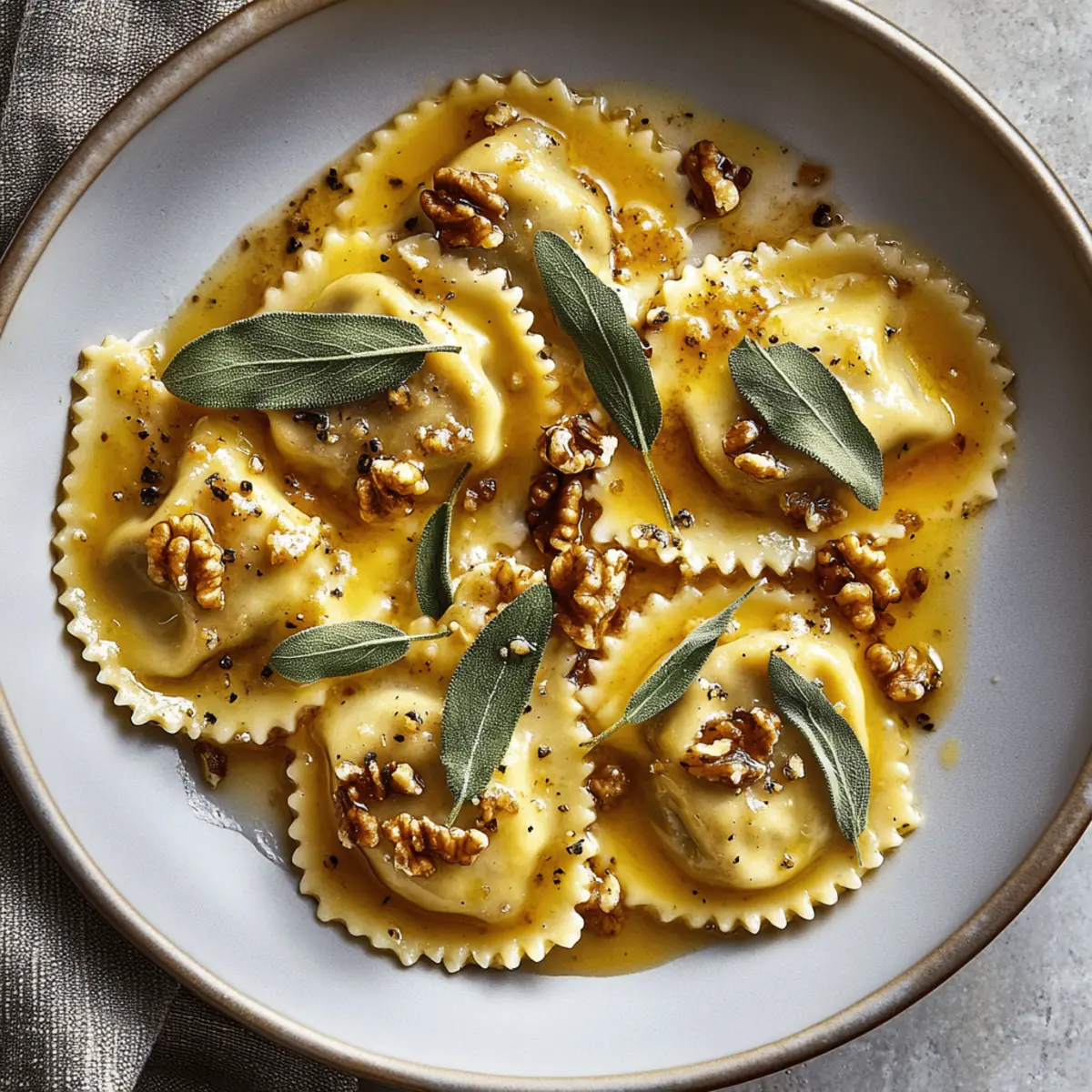 Pumpkin Ravioli with Brown Butter Sage Sauce for Cozy Nights