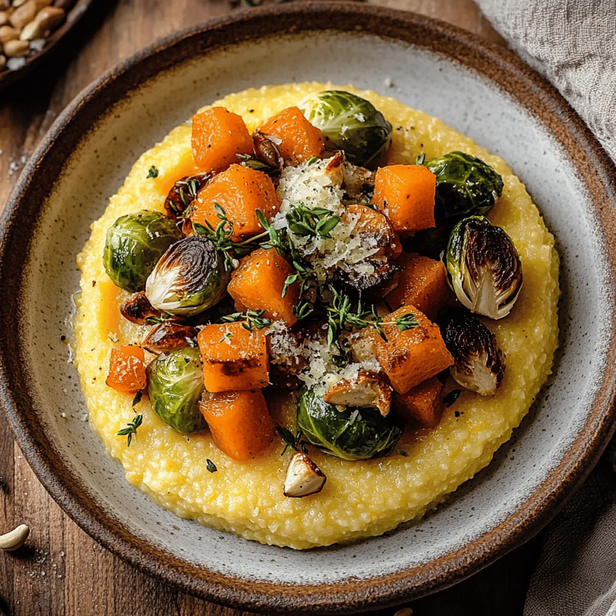 Creamy Pumpkin Polenta with Roasted Vegetables Bliss