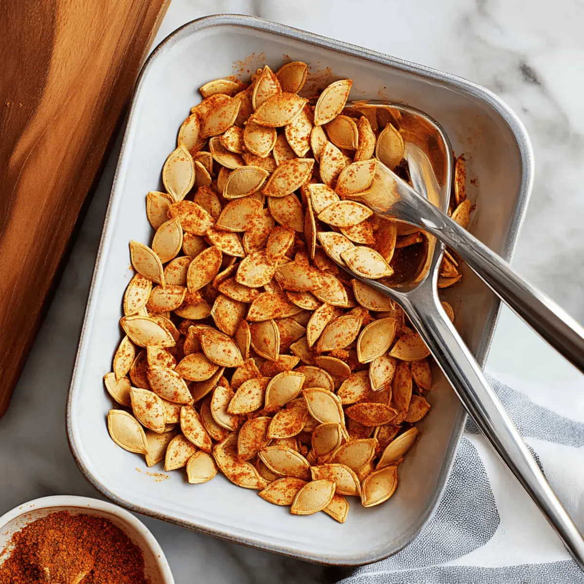 Crunchy Roasted Pumpkin Seeds with a Spicy Kick
