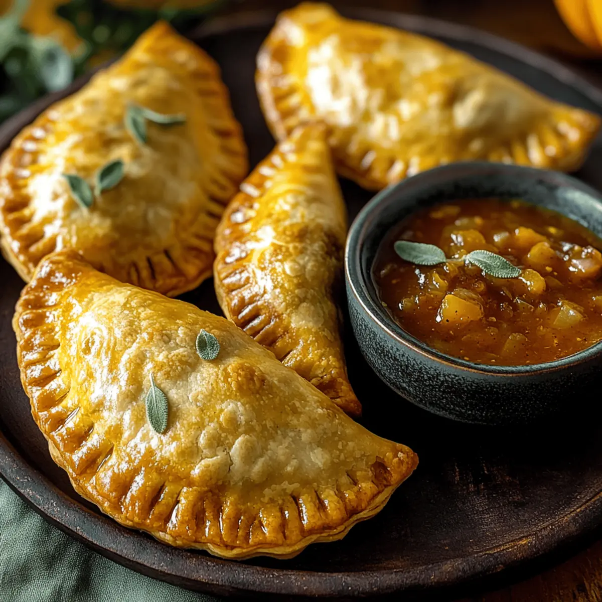 Cozy Pumpkin Sage Empanadas with Sweet-Spicy Dipping Sauce