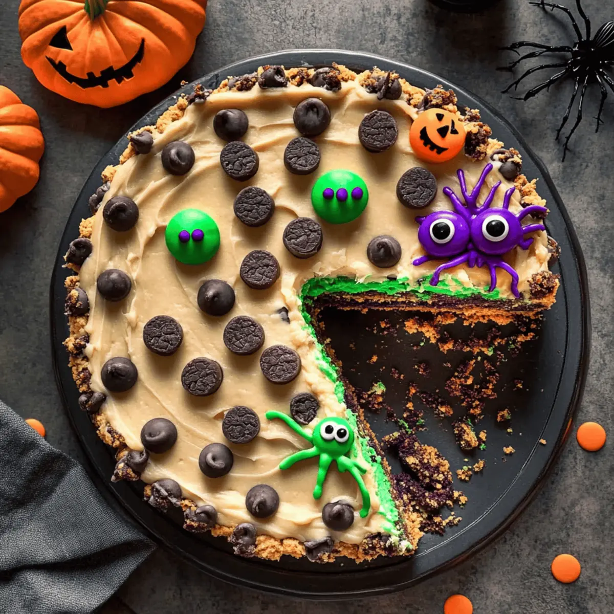 Delicious Halloween Cookie Cake with Festive Frosting
