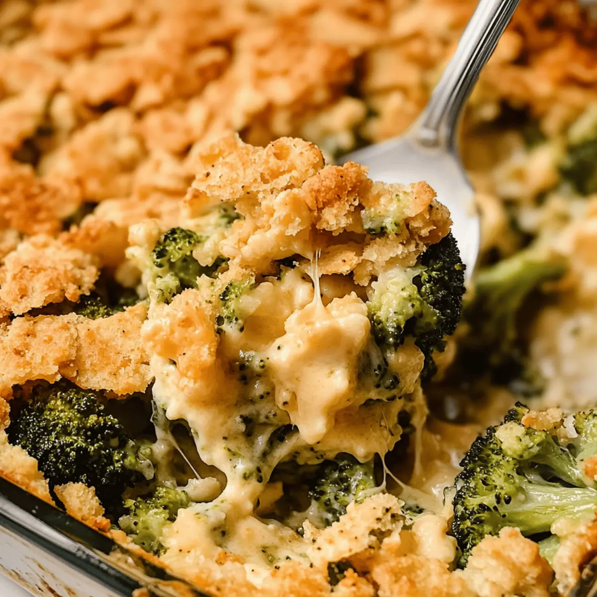 Cheesy Ritz Cracker Broccoli Cheese Casserole Delight
