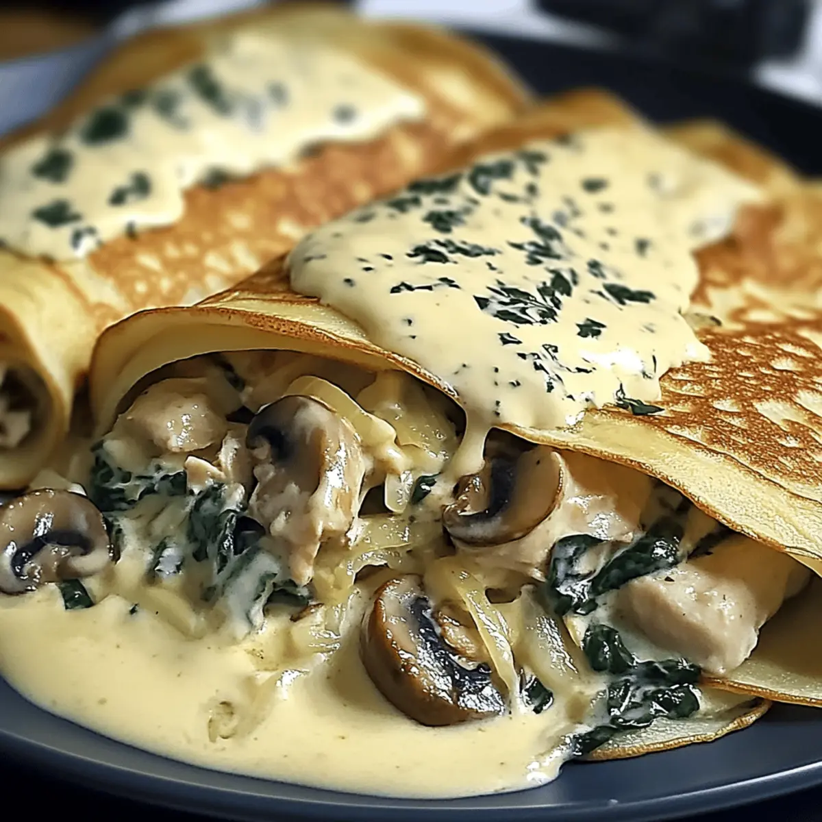 Spinach Mushroom Chicken Crepes That Will Warm Your Heart