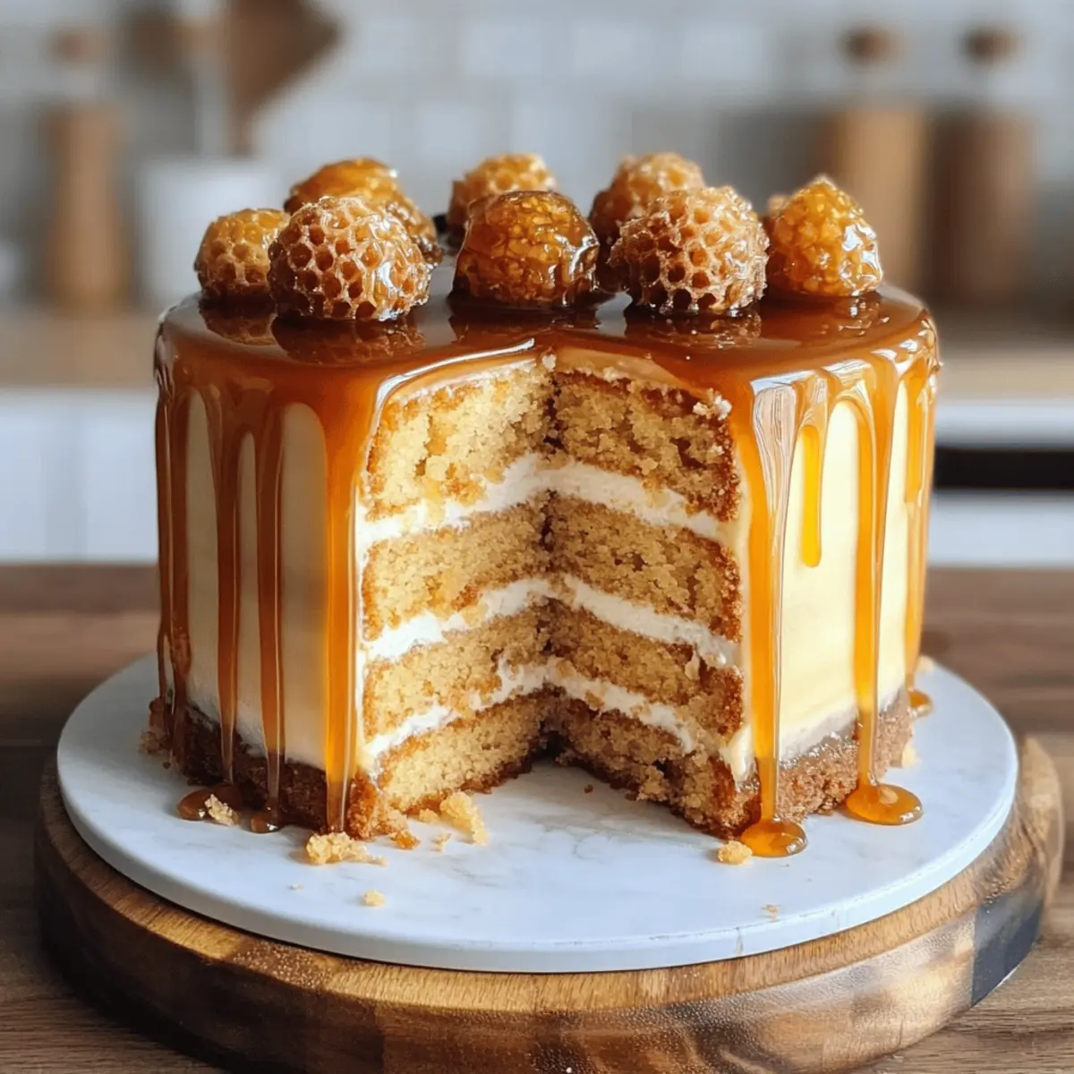 Caramel Drip Honey Cake: Indulge in Sweet Luxury at Home